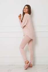 Komplet damski plus size z legginsami OH!ZUZA N&D H28 - różowy