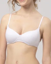 Key My First Bra TBM 120 bawełniany biustonosz dla nastolatek bez fiszbin - biały