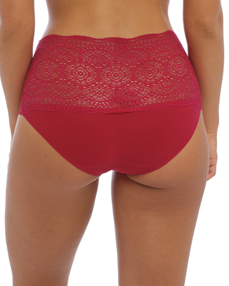 Lace Ease figi z wysokim stanem - czerwone ONE SIZE
