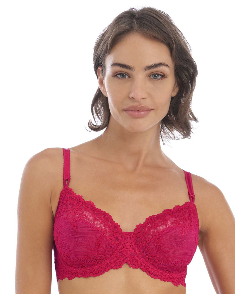 Wacoal Embrace Lace Underwire koronkowy biustonosz z fiszbinami - czerwony