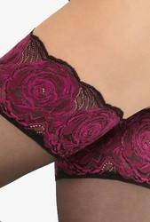 Pończochy Ars Amandi Calze Rose - nero/rosso