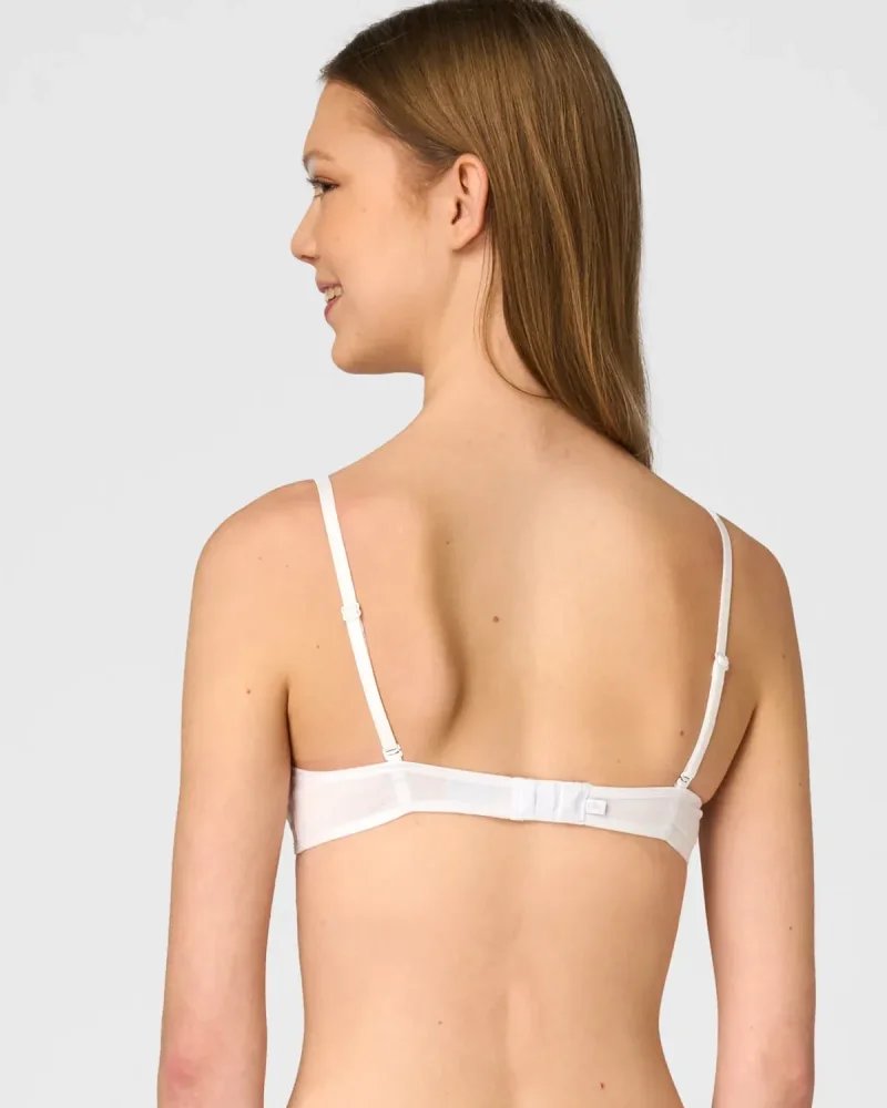 Key My First Bra TBM 120 bawełniany biustonosz dla nastolatek bez fiszbin - biały