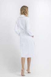 Szlafrok - bawełniany plus size OH!ZUZA N&D R01 - śnieżna biel