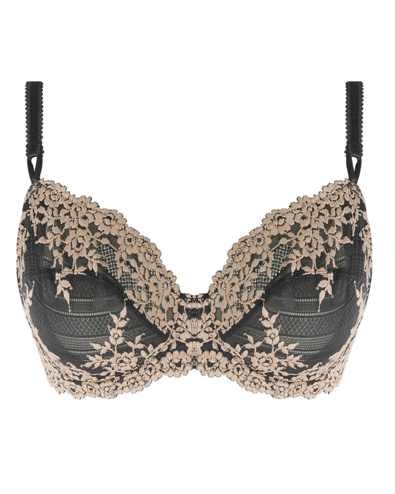 Wacoal Embrace Lace Underwire koronkowy biustonosz z fiszbinami - hebanowo / piaskowy