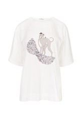 T-Shirt damski - whippet OH!ZUZA N&D H14 - kremowa