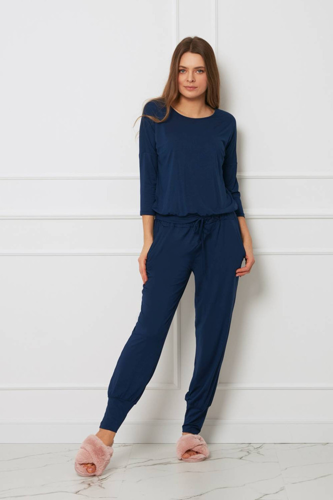 Komplet damski plus size ze spodniami OH!ZUZA N&D H29 - granatowy