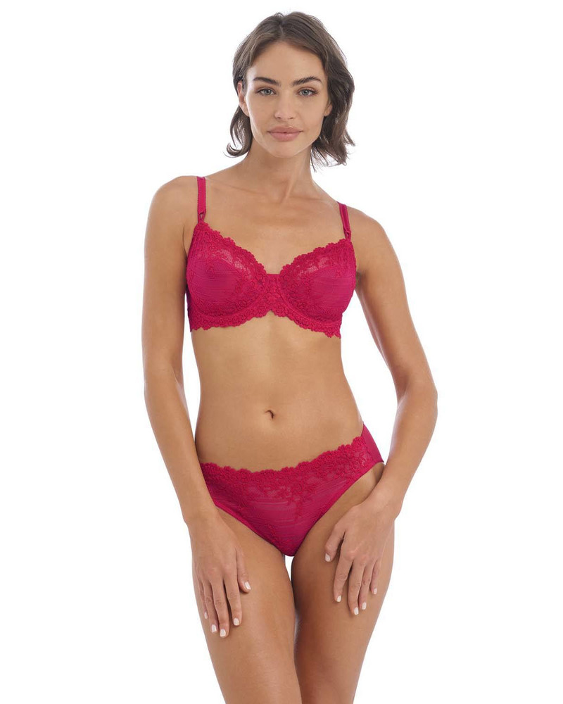 Wacoal Embrace Lace Underwire koronkowy biustonosz z fiszbinami - czerwony