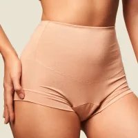 Majtki menstruacyjne z wysokim stanem - beżowe