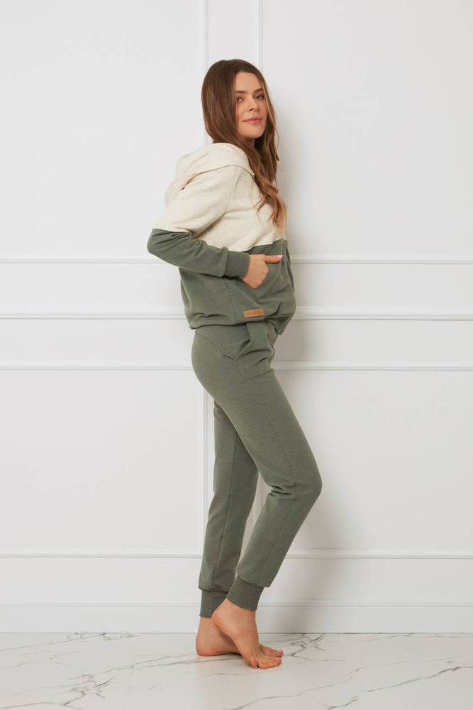 Bluza damska - organiczna bawełna OH!ZUZA N&D H03- kremowo/zielona