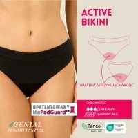 Majtki menstruacyjne Active Bikini - czarne
