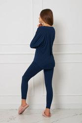 Komplet damski plus size z legginsami OH!ZUZA N&D H28 - granatowy