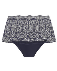 Lace Ease figi z wysokim stanem - granatowe ONE SIZE