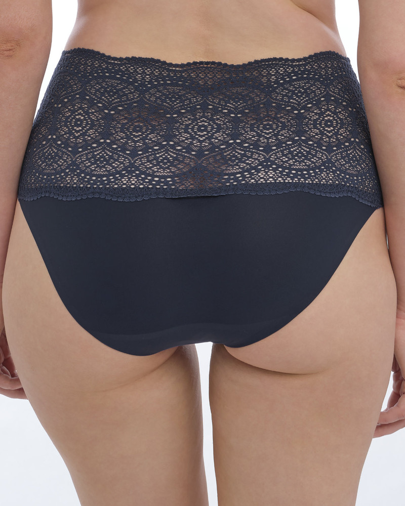 Lace Ease figi z wysokim stanem - granatowe ONE SIZE