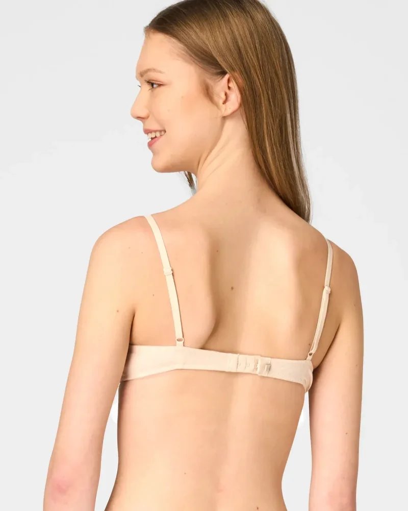 Key My First Bra TBC 122 stanik dla nastolatek z ozdobą i odpinanymi ramiączkami - beżowy